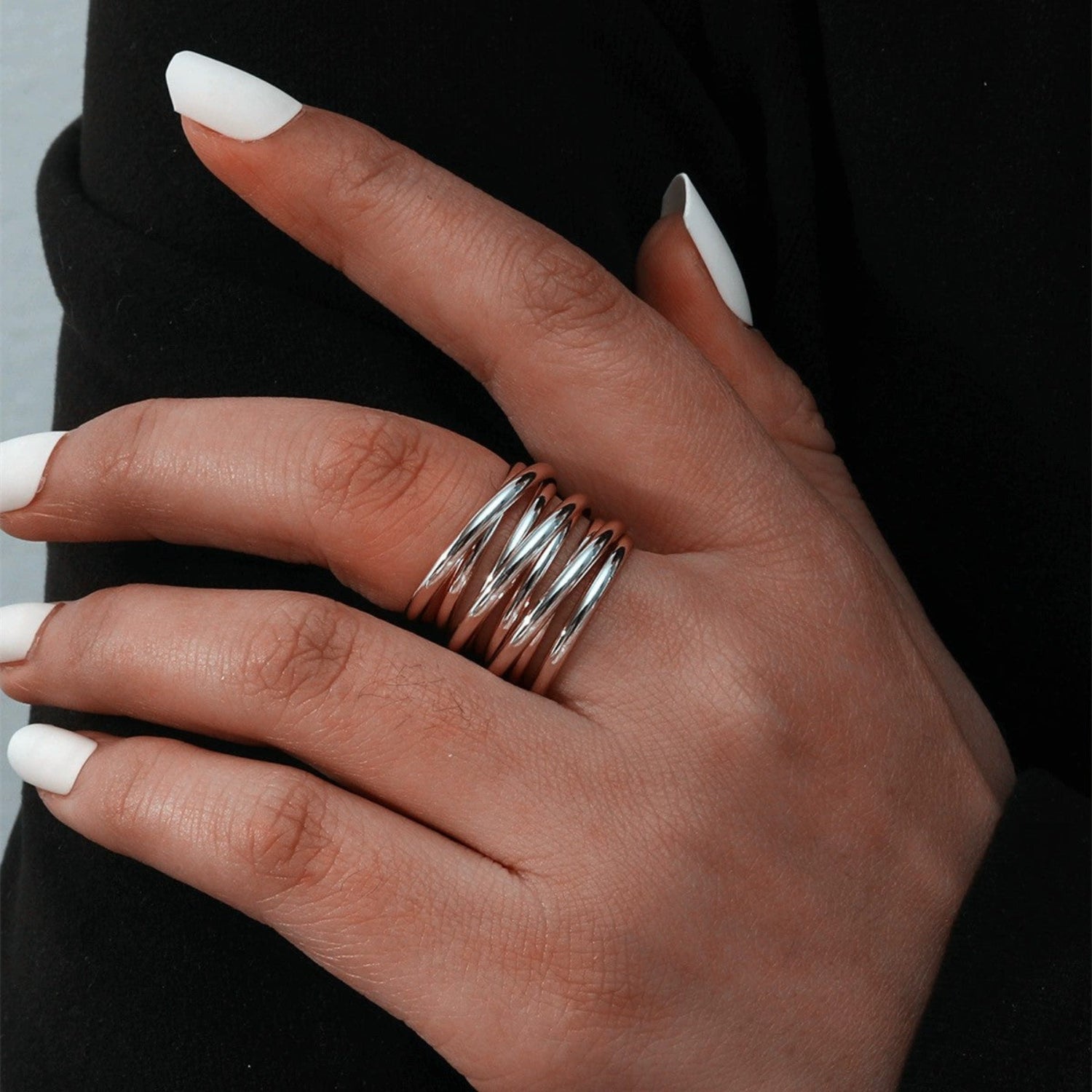 Silver Multi-Layer Spiral Wrap Ring JLTR0708