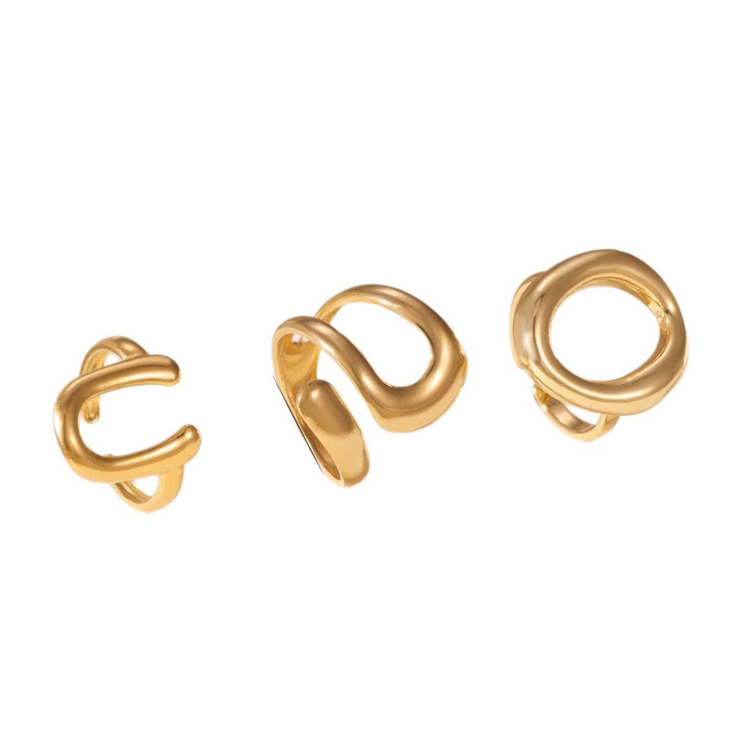 Gold Abstract Organic Ring Set JLTR0716