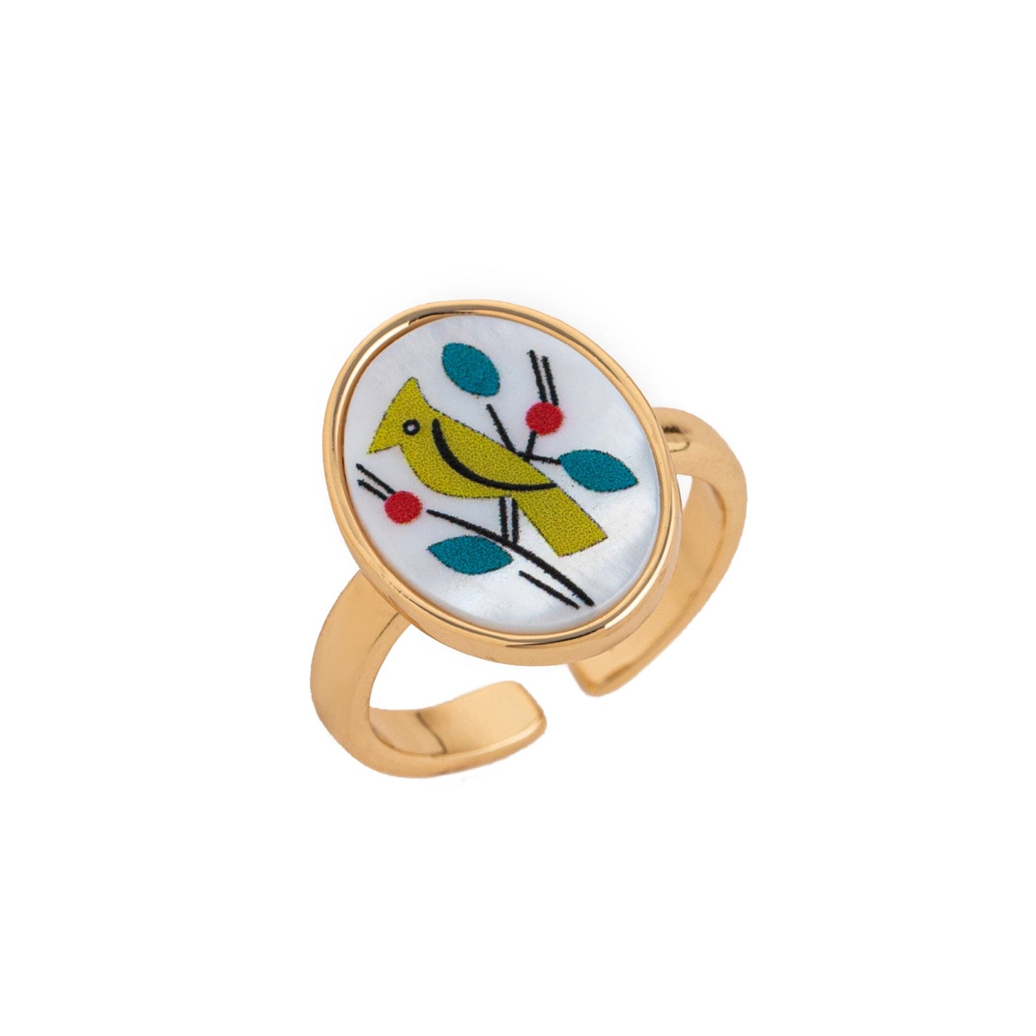 Hand-Painted Bird Adjustable Ring JLTR0729