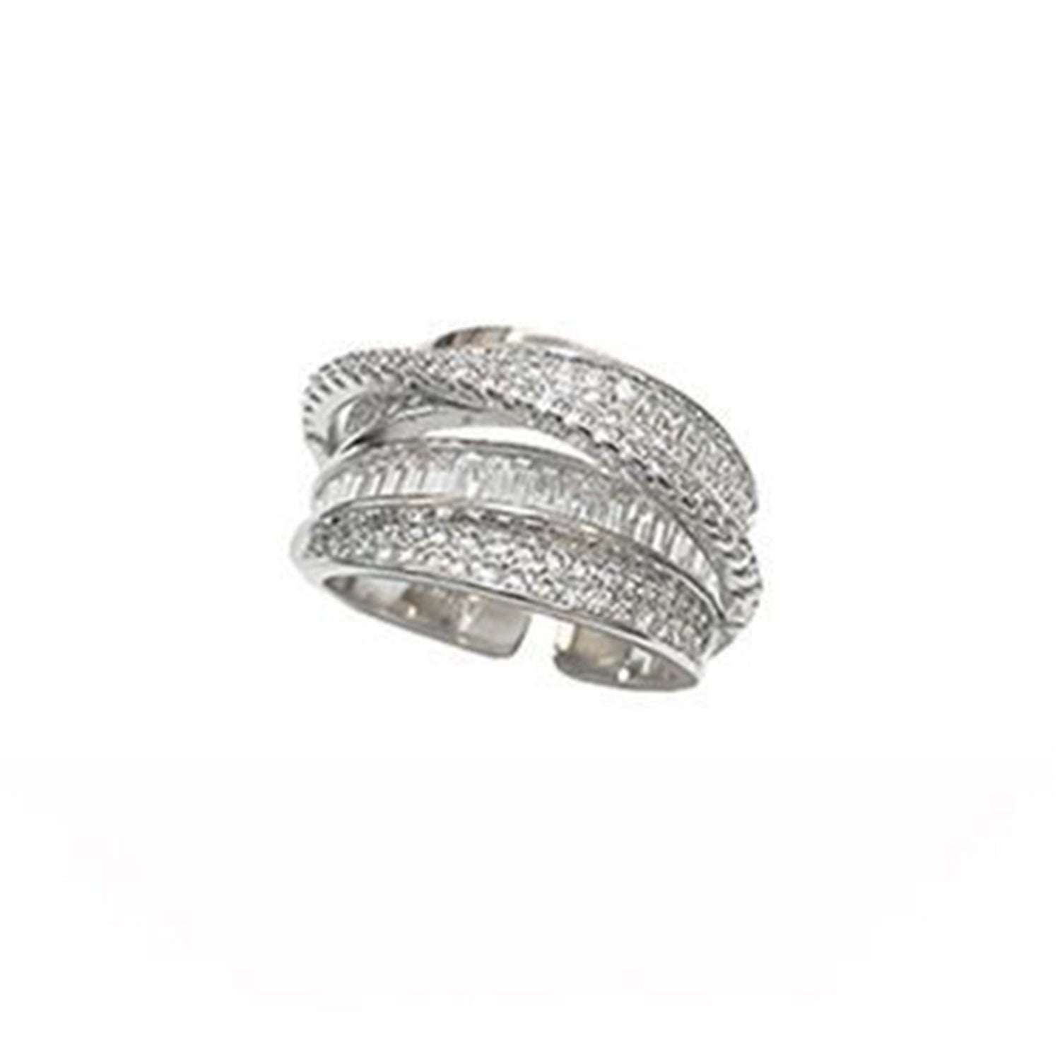 Silver Crystal Multi-Layer Wrap Ring JLTR0734