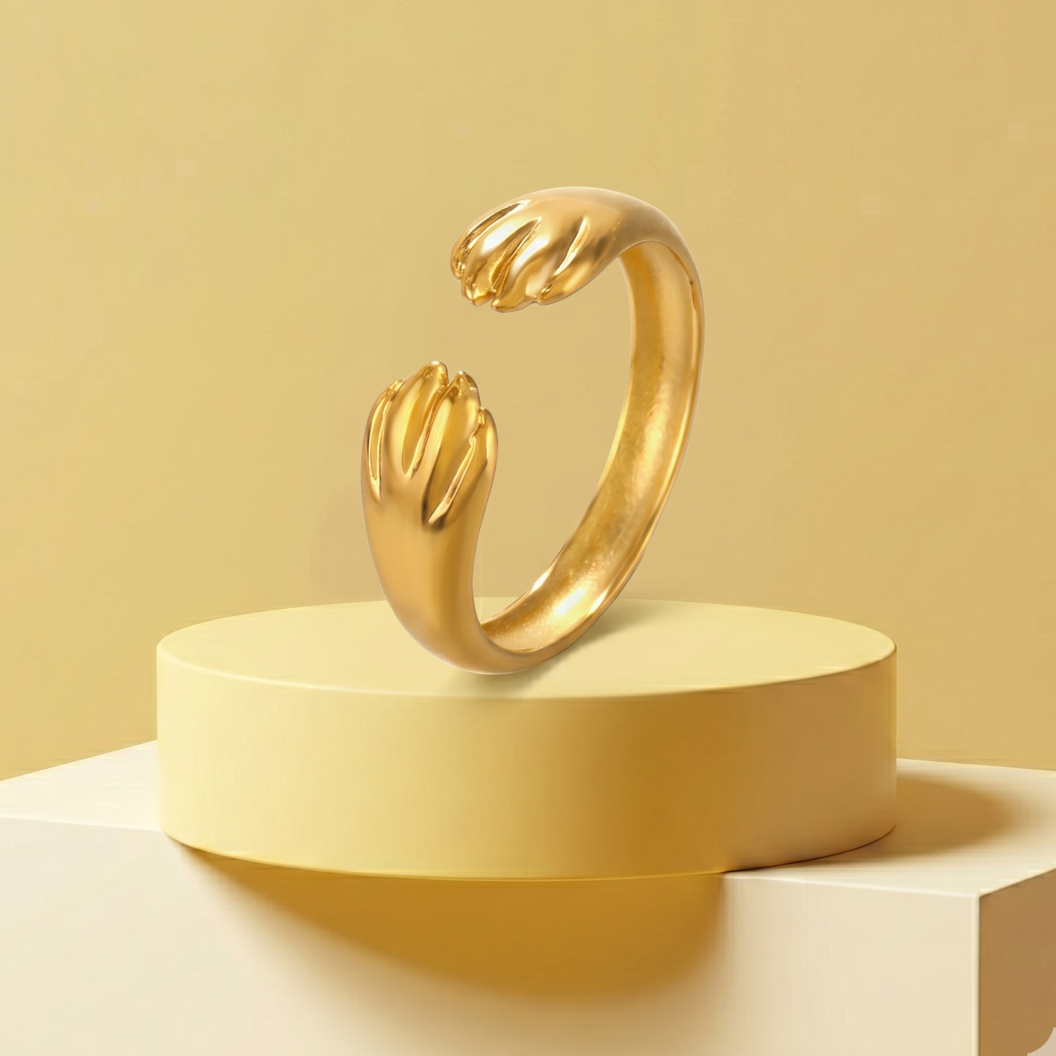 Metallic Gold Braided Statement Ring JLTR0747