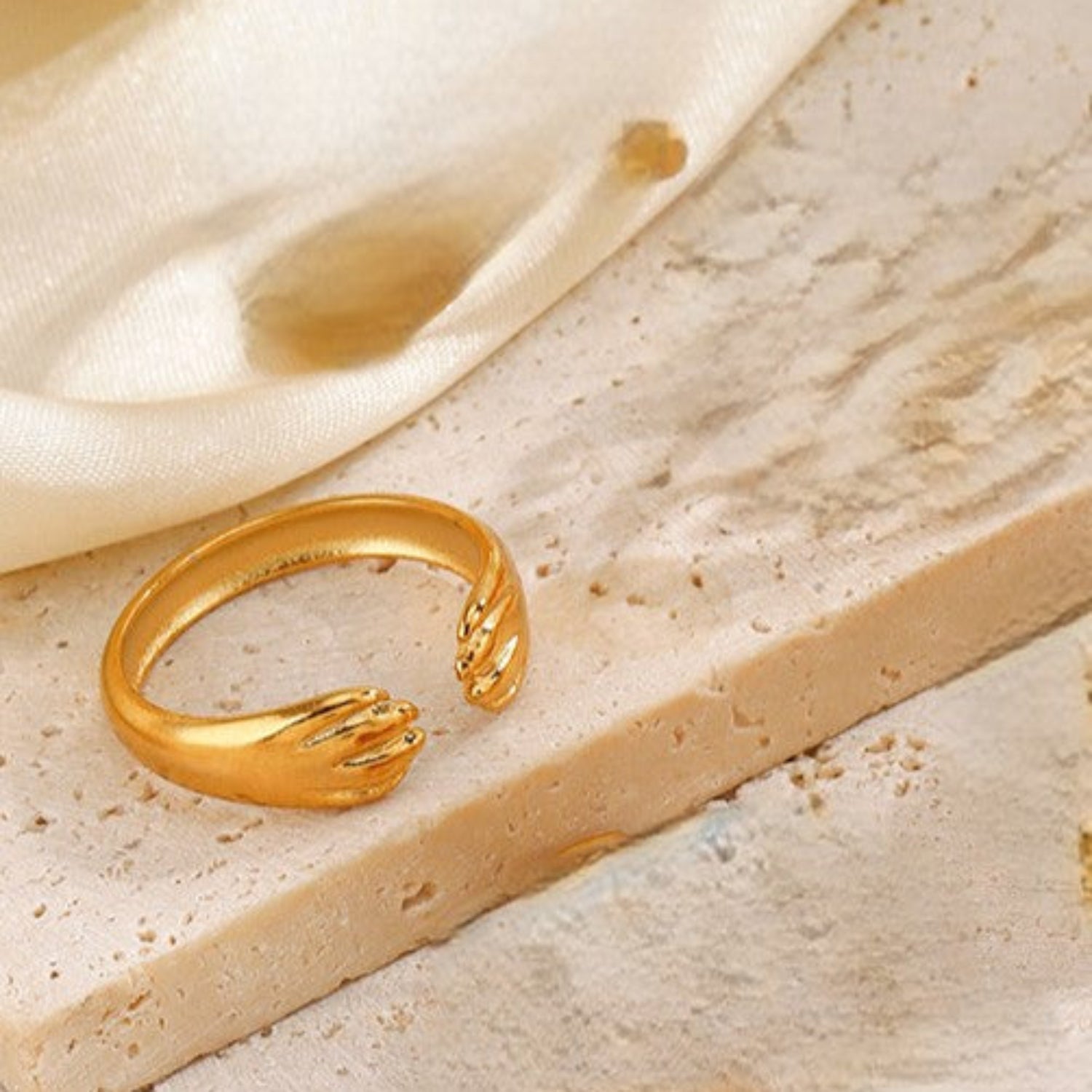 Metallic Gold Braided Statement Ring JLTR0747
