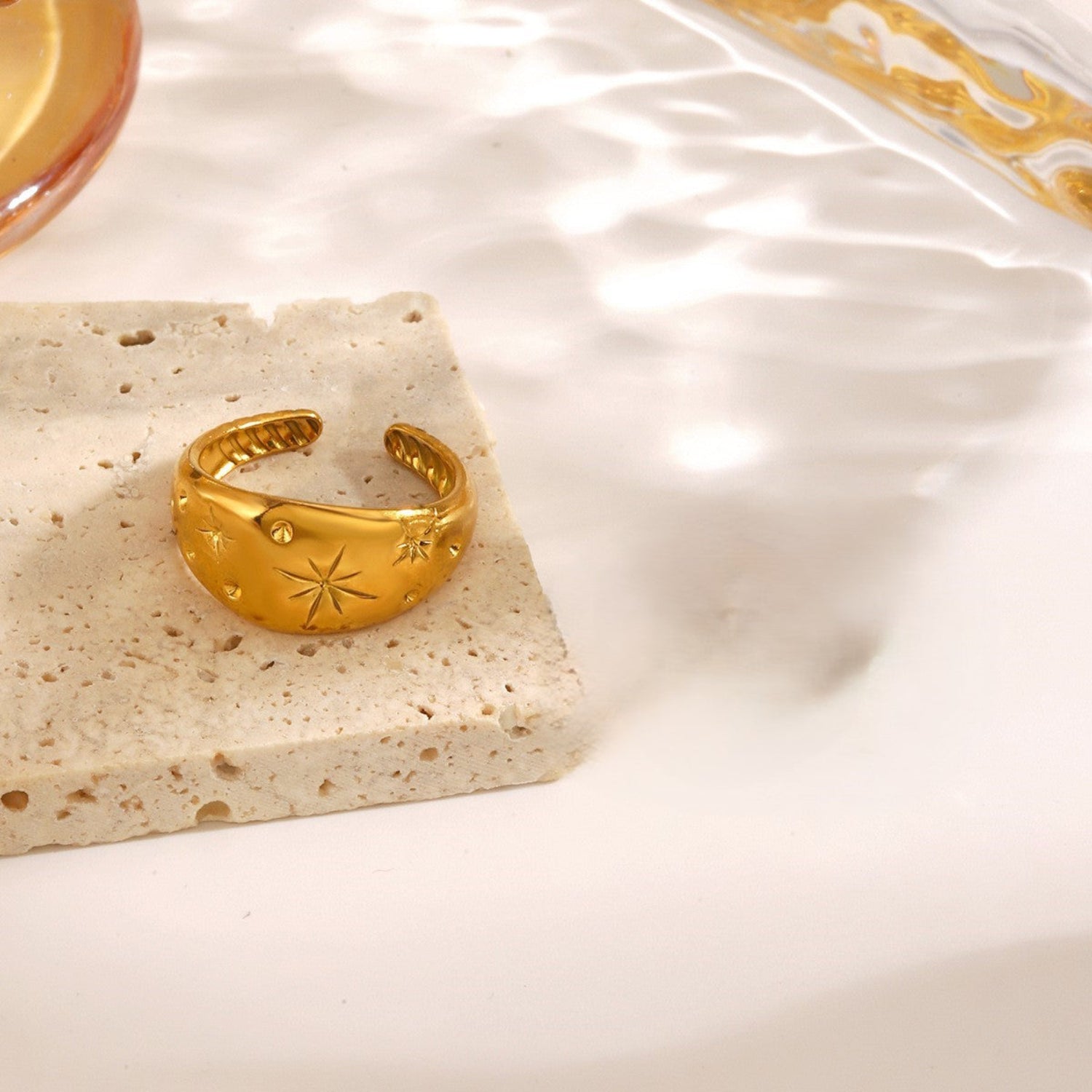Golden Celestial Star Dome Ring JLTR0753