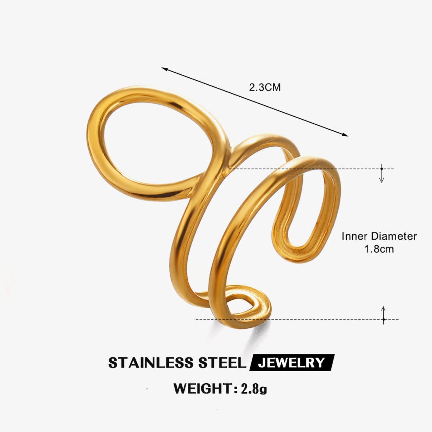 Golden Loop Multi-Band Statement Ring JLTR0759