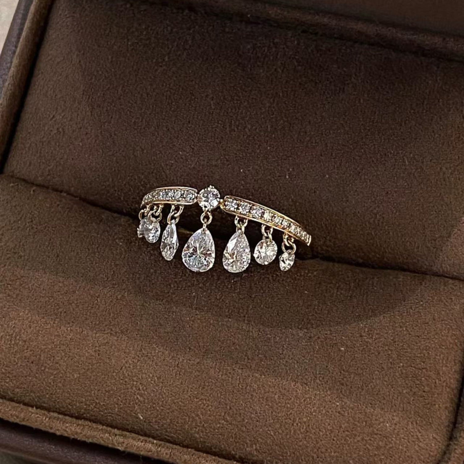 Silver Teardrop Crystal Ring JLTR0773