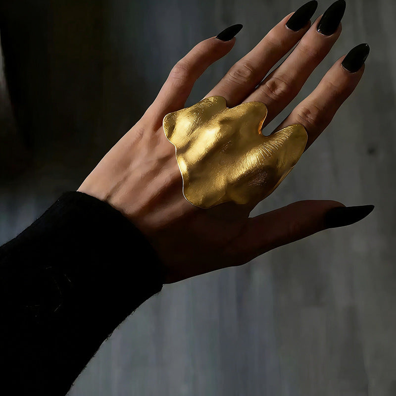 Gold Abstract Statement Ring JLTR0781