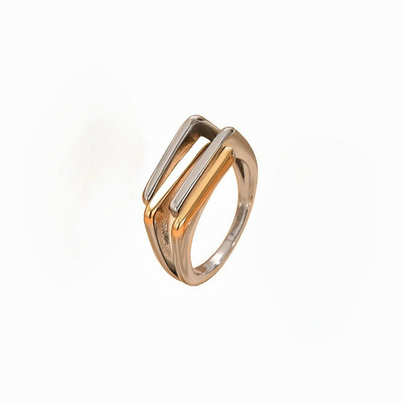 Double tone Geometric Ring JLTR0784