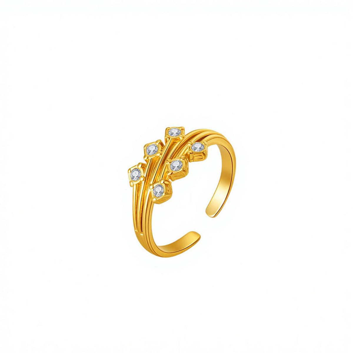 Gold Elegant Round Cluster Ring JLTR0796
