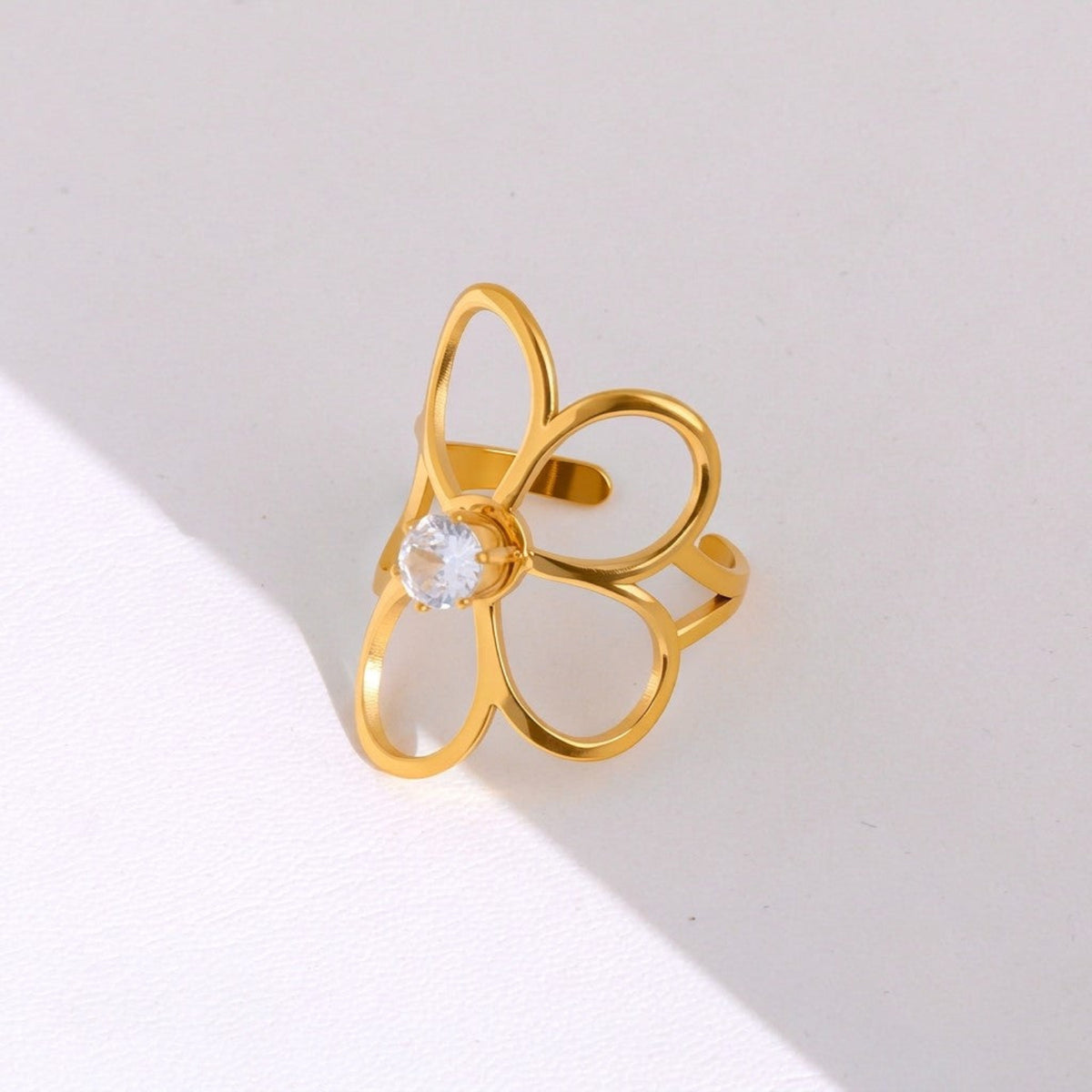 Gold Chic Flower Open Ring JLTR0804