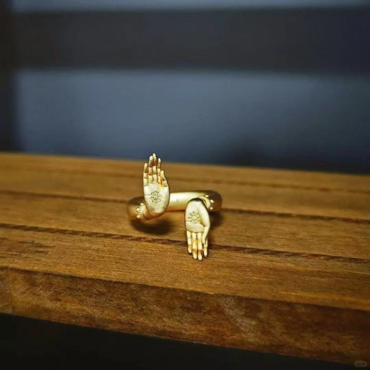 Gold Hand Spiritual Open Ring JLTR0813
