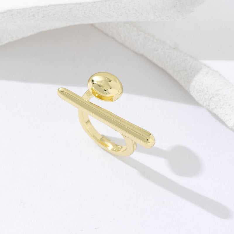 Gold Sculptural Bar Ring JLTR0831