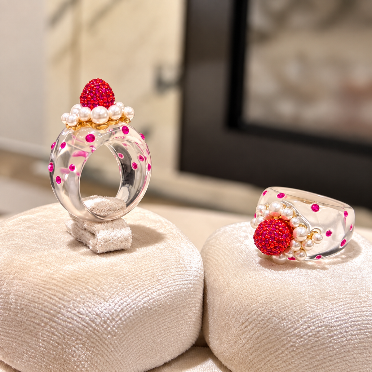 Pink Statement Charm Ring JLTR0832