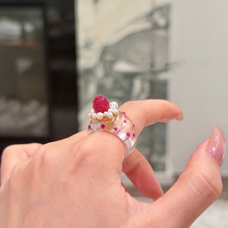 Pink Statement Charm Ring JLTR0832