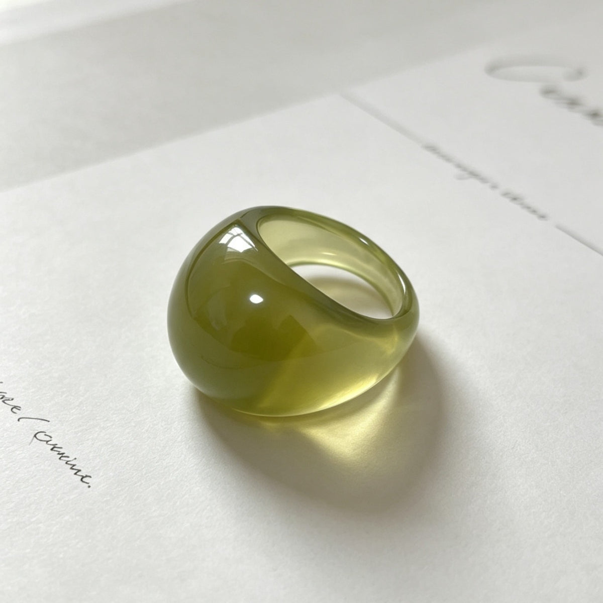 Olive Green Glossy Ring JLTR0834