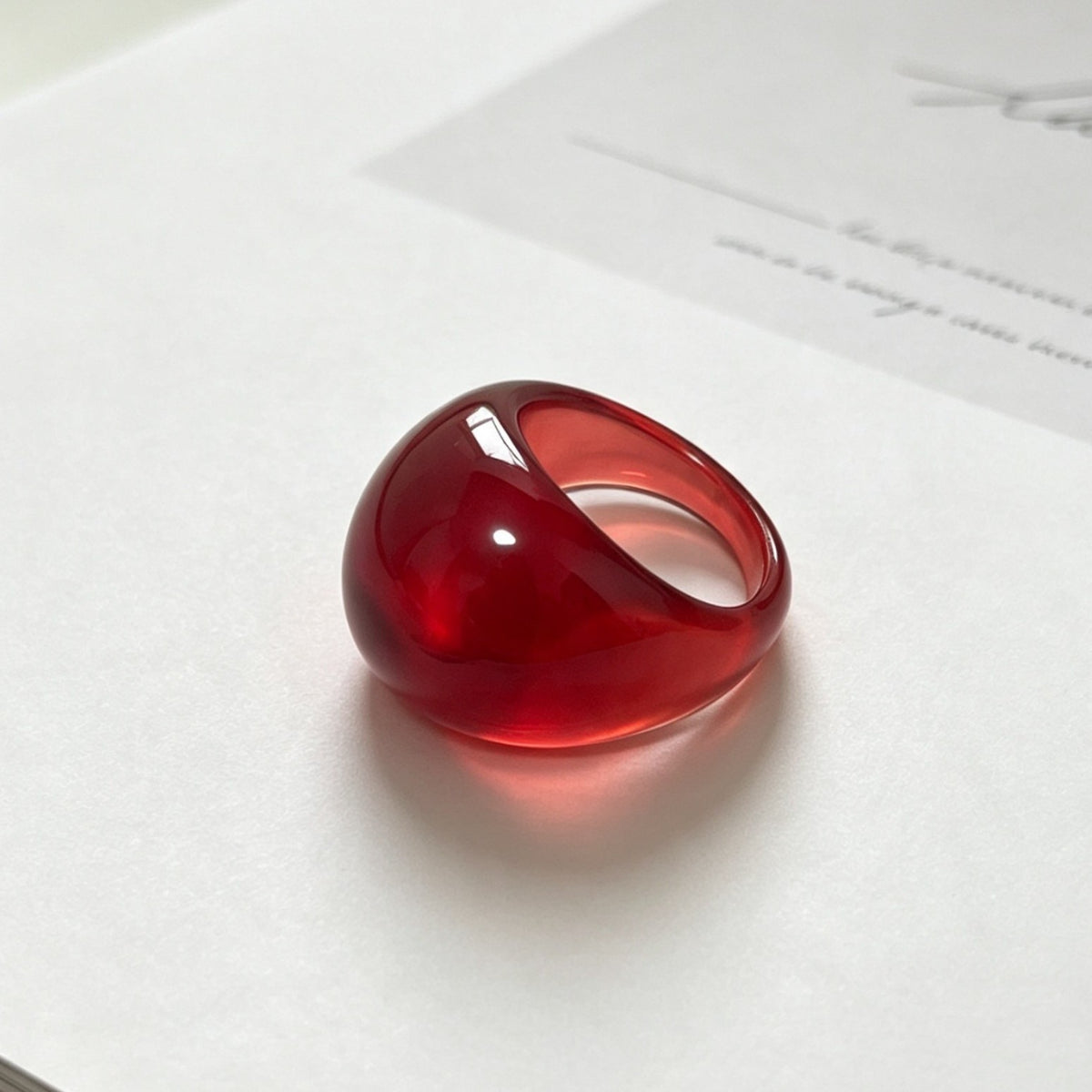 Red Glossy Dome Ring JLTR0835