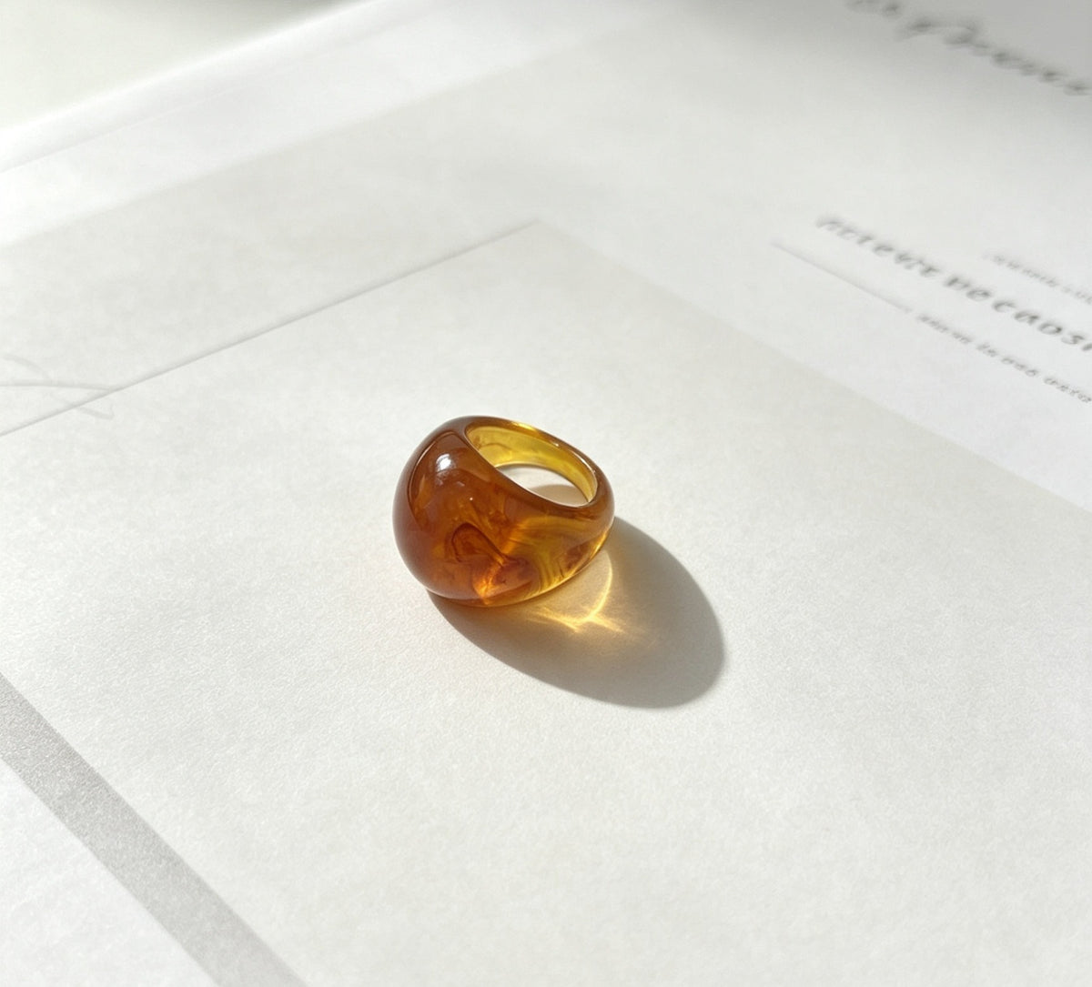 Amber Glossy Dome Ring JLTR0836