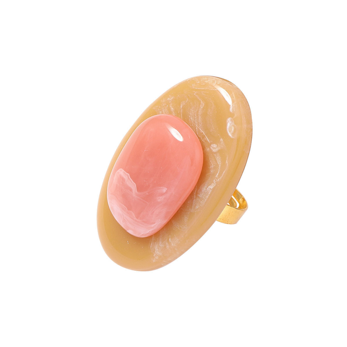 Pastel Pink Oval Statement Ring JLTR0841