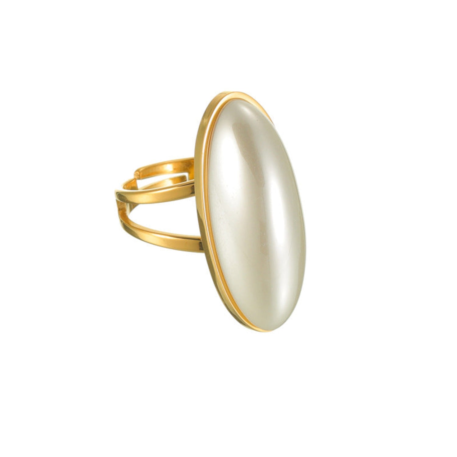 simple oval pearl open ring JLTR0519
