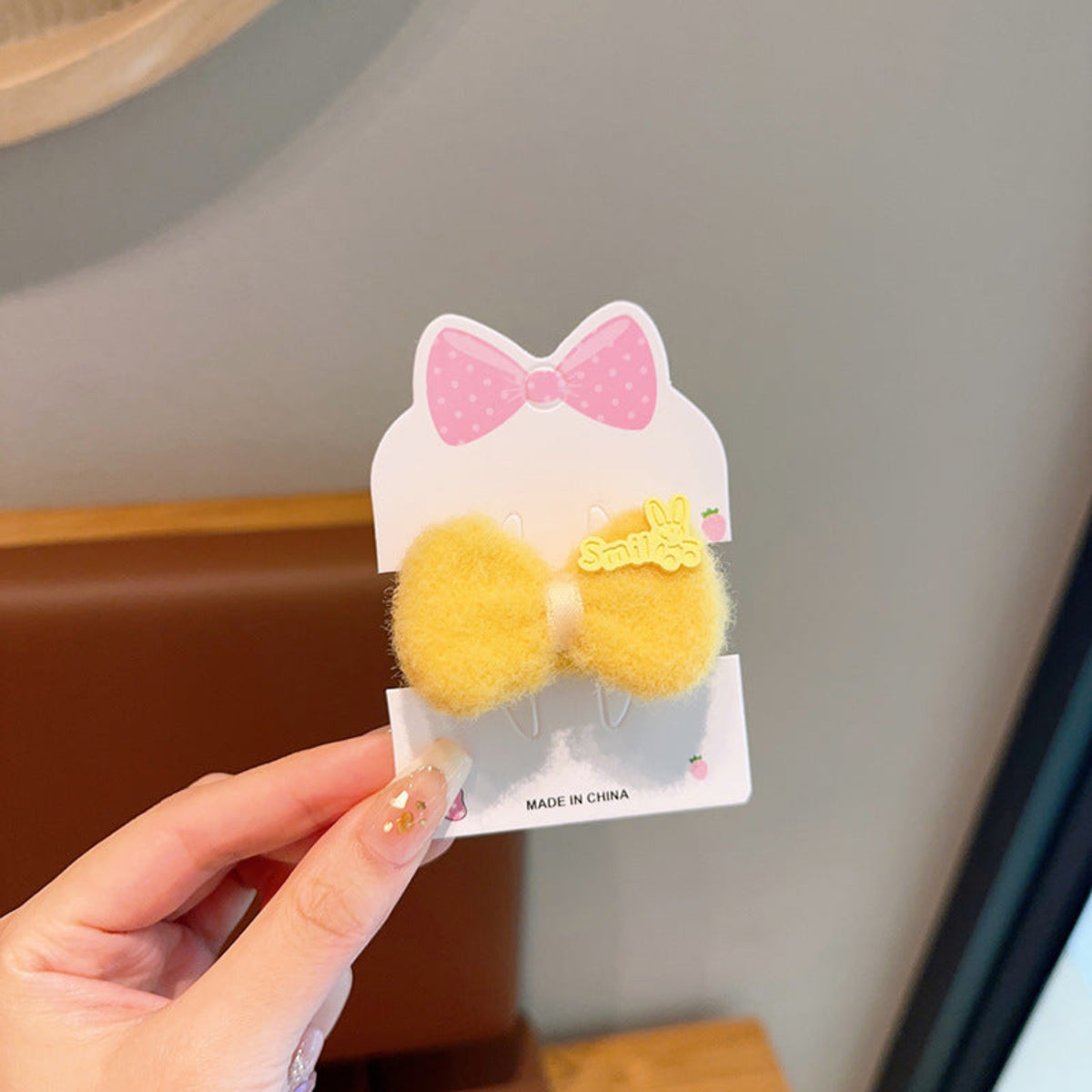 Yellow Bow Plush Hair Ties JLTS0589