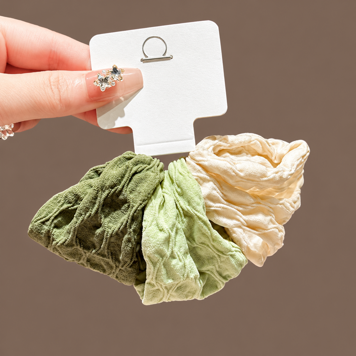 Sage Beige Scrunchie Set JLTS0602