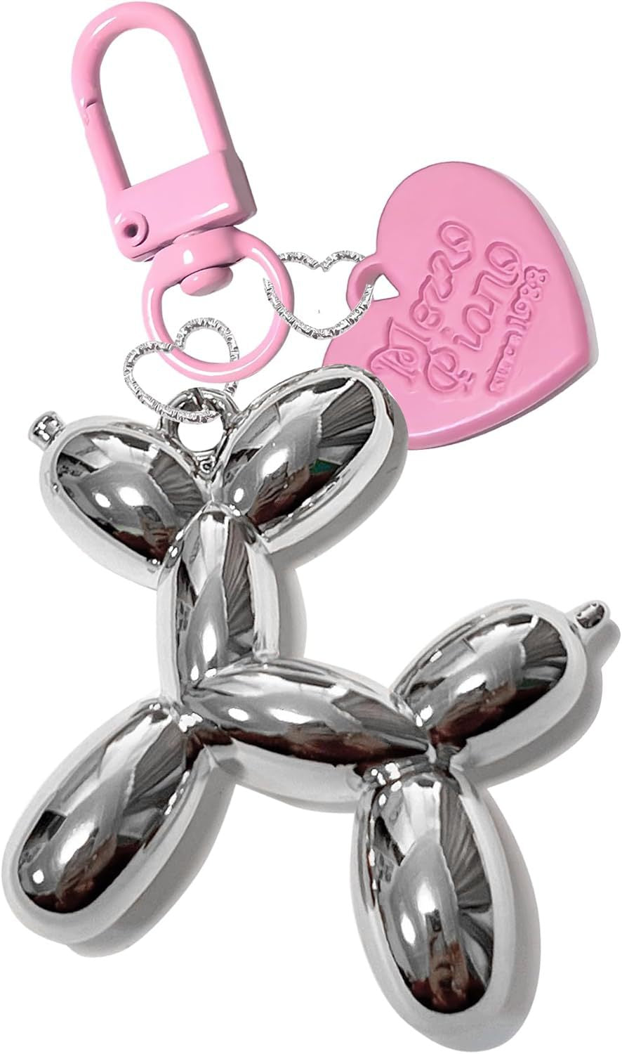 Silver Balloon Puppy Keychain MWK0003
