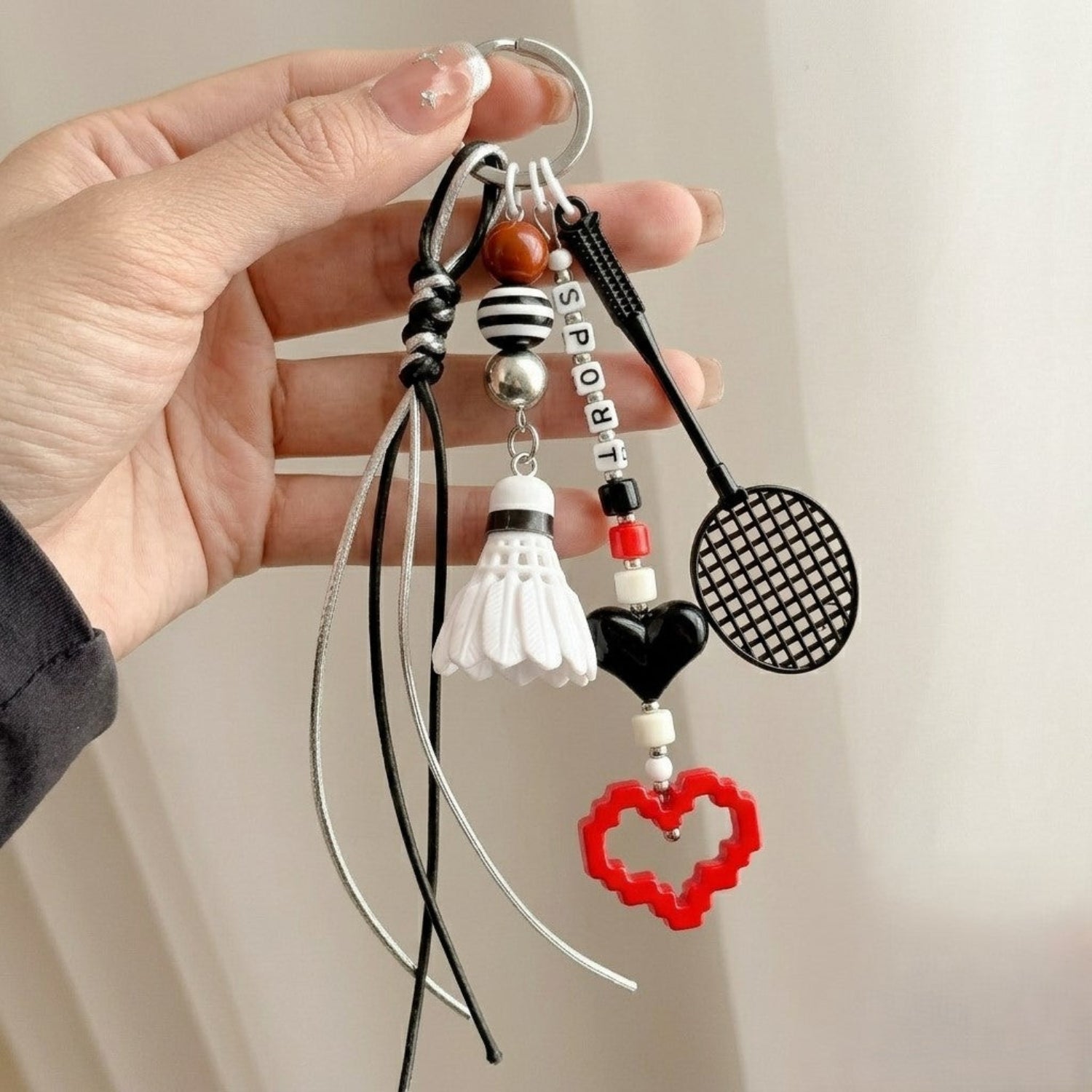 Sporty Red Black White Keychain MWK0016