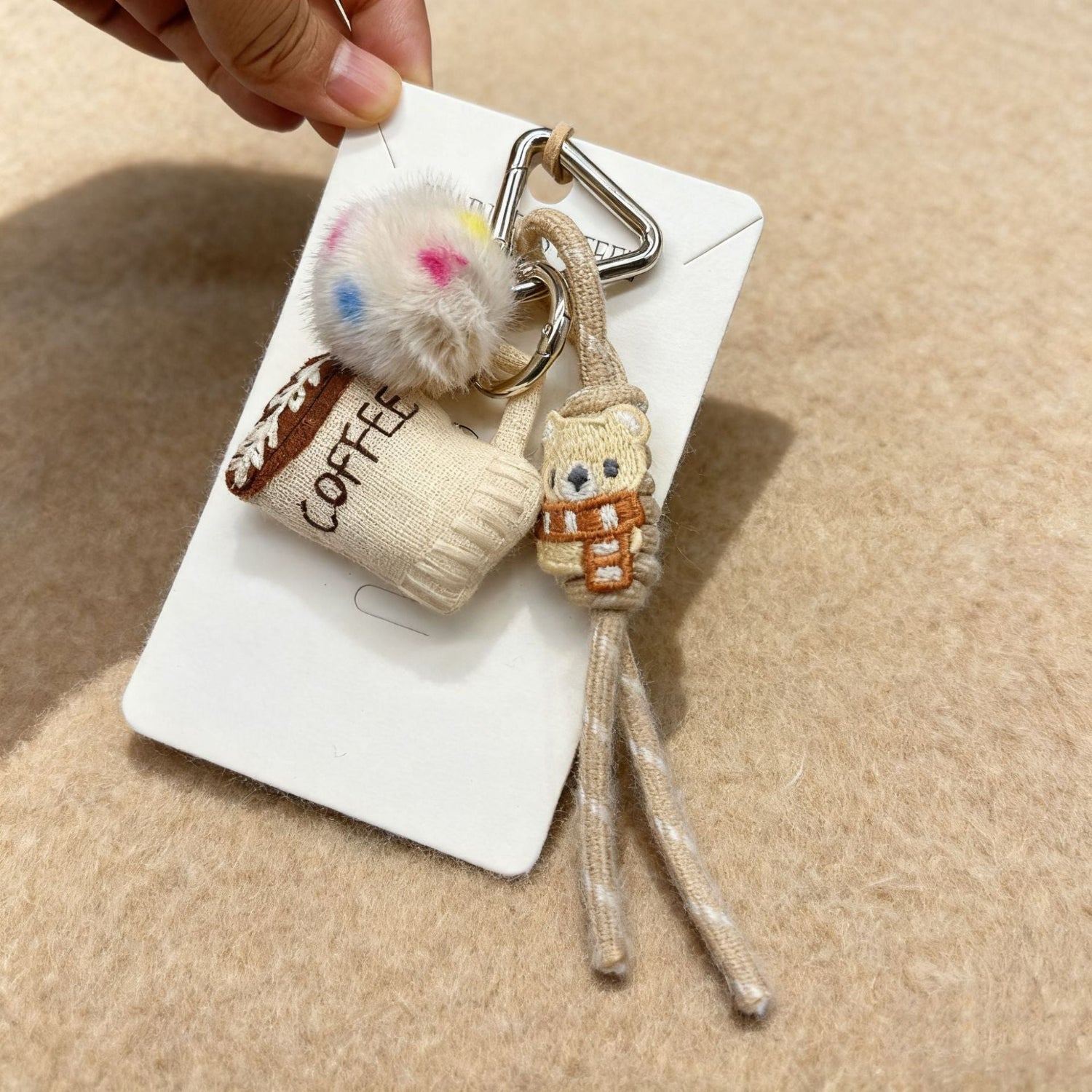 Beige Coffee Bear Keychain MWK0040