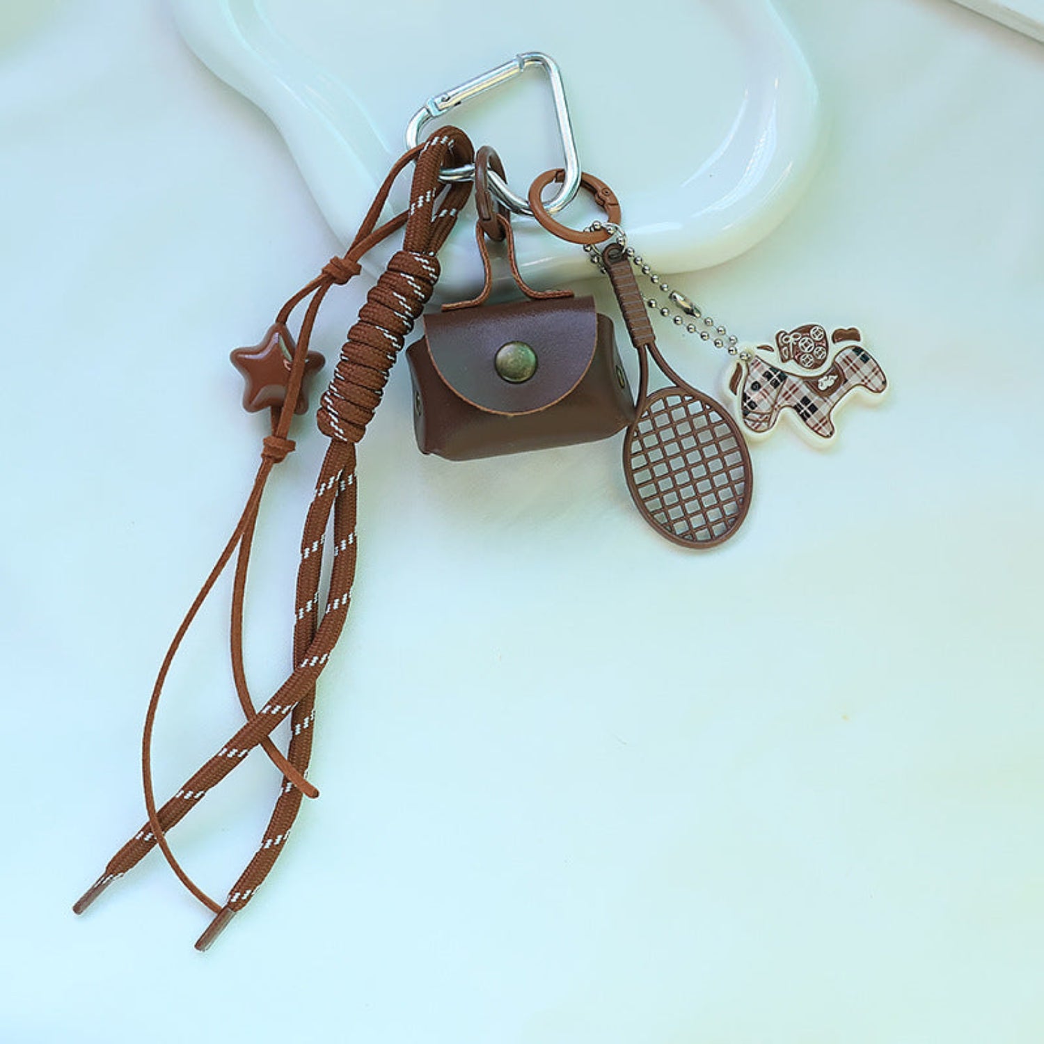 Brown Mini Bag With Racket Keychain MWK0041