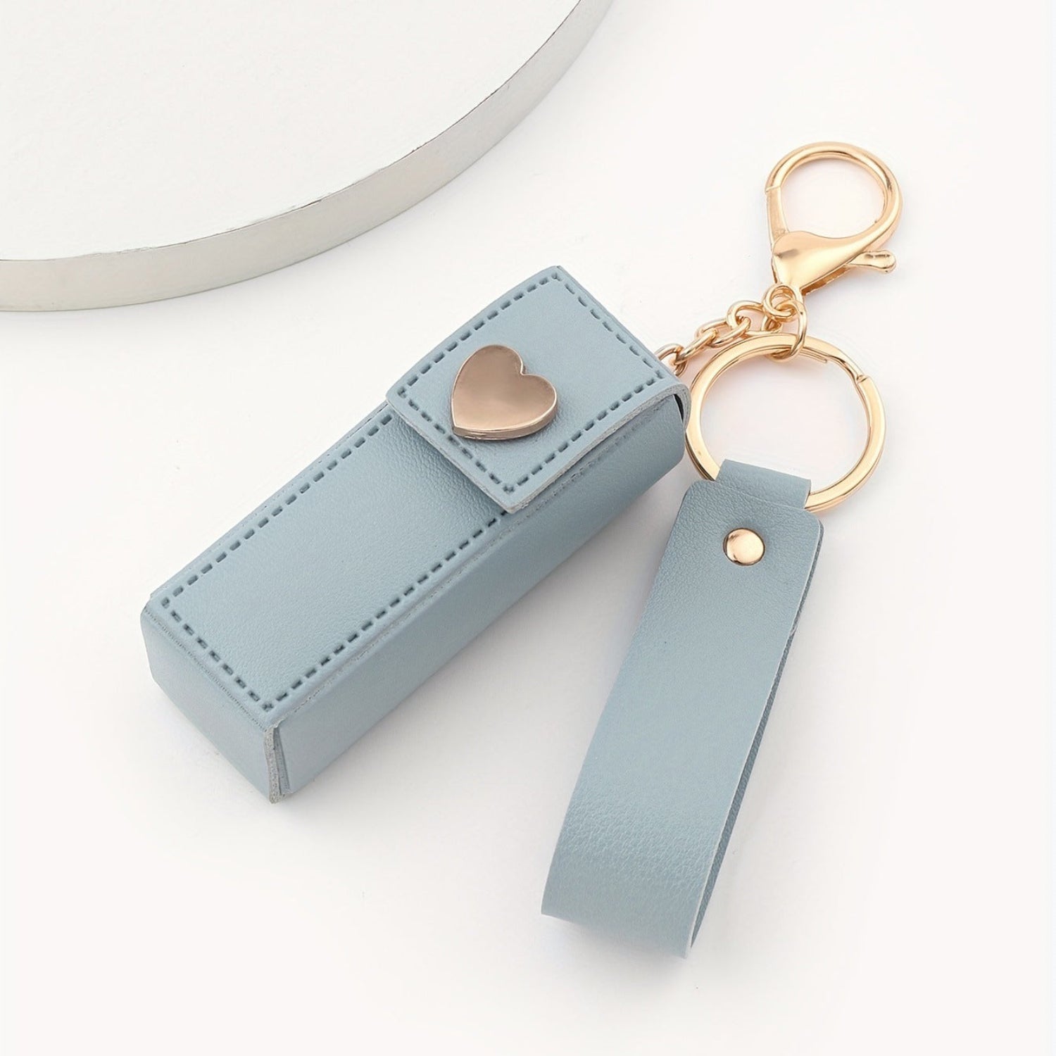 Blue Heart Lipstick Holder Keychain MWK0045