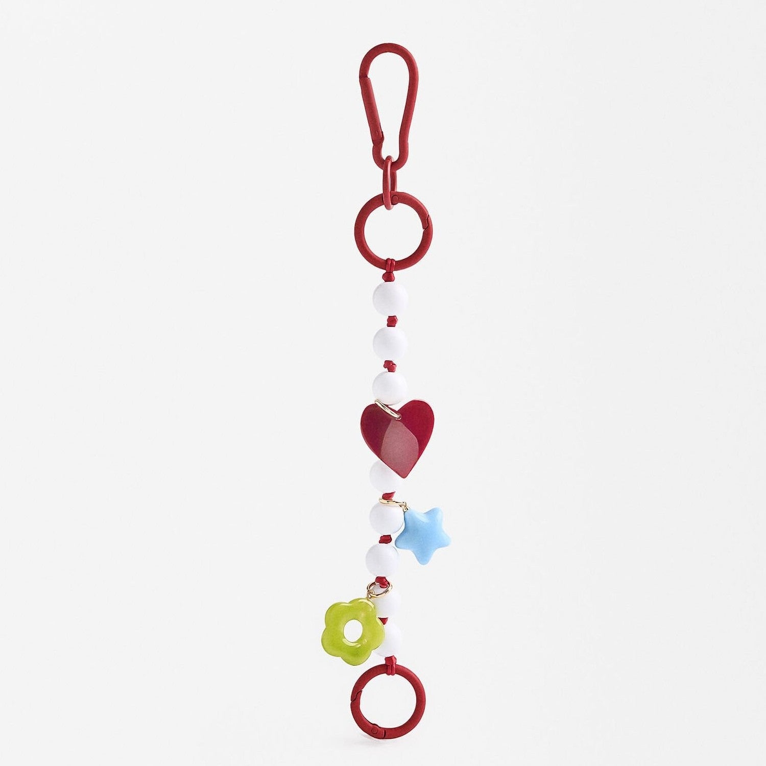 Red Multi-Charm Beaded Keychain MWK0059