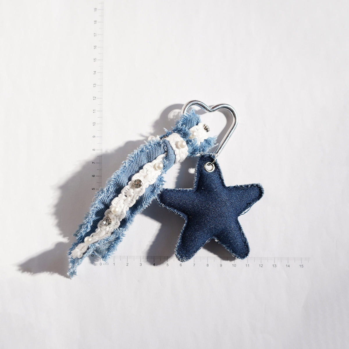 Blue Denim Star Ribbon Bagcharms MWK0074