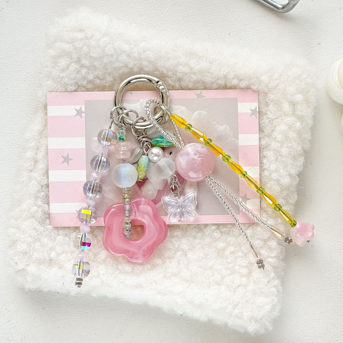 Pink Cute Flower Bagcharms MWK0078