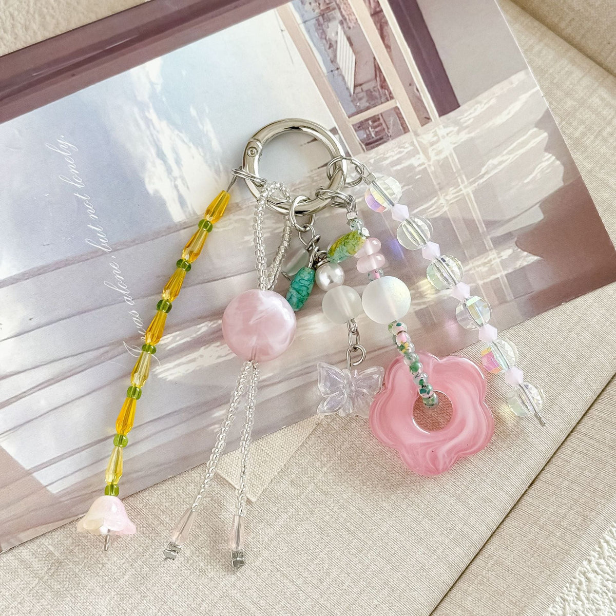 Pink Cute Flower Bagcharms MWK0078