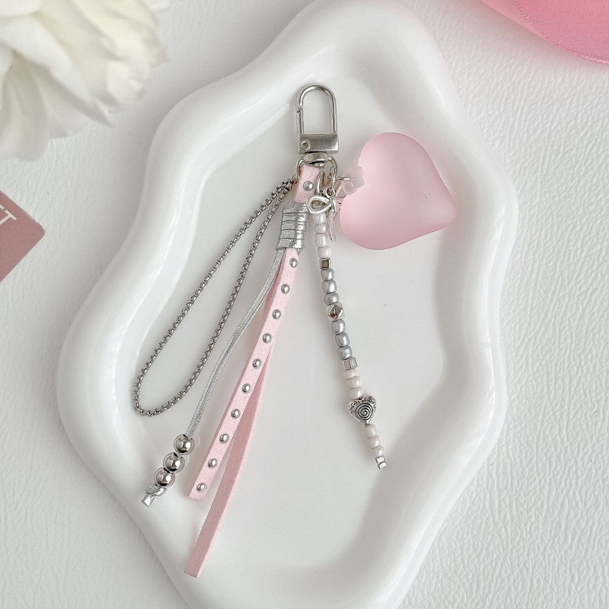 Pink Cute Heart Bagcharms MWK0079