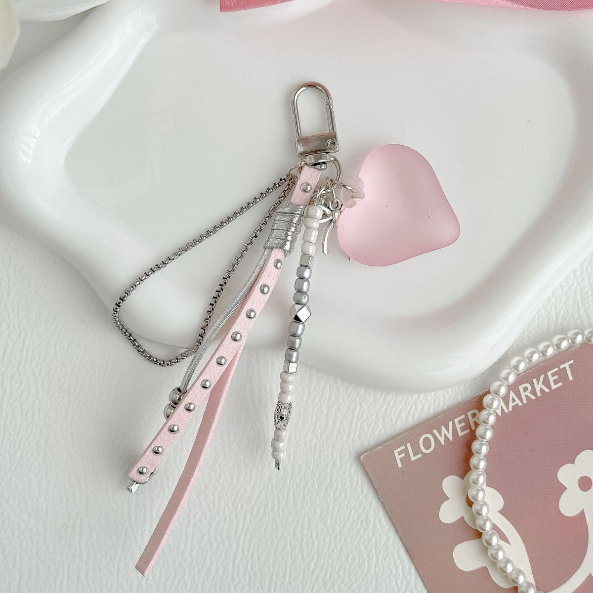 Pink Cute Heart Bagcharms MWK0079