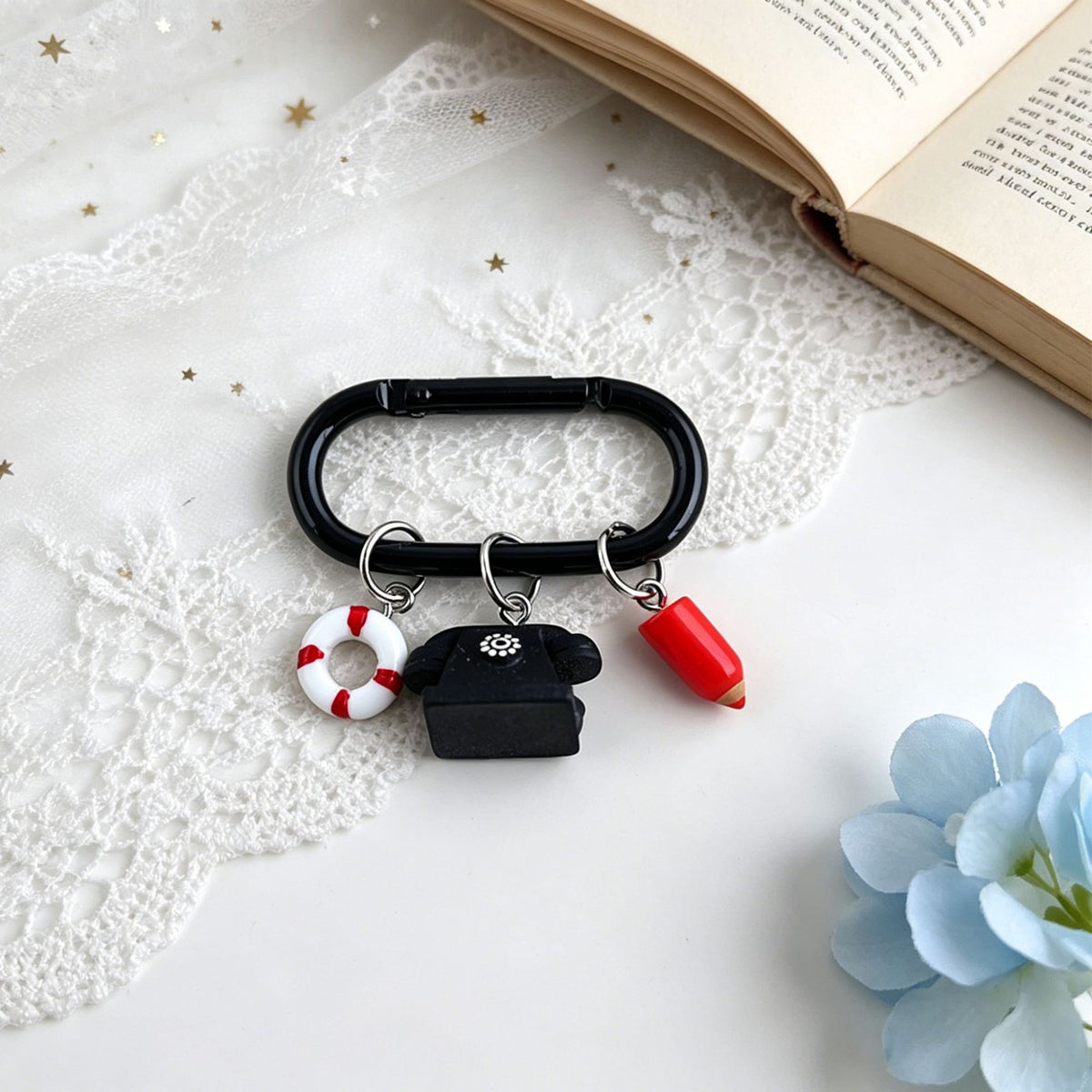 Black Bear & Lifebuoy Cute Bag Charm MWK0101