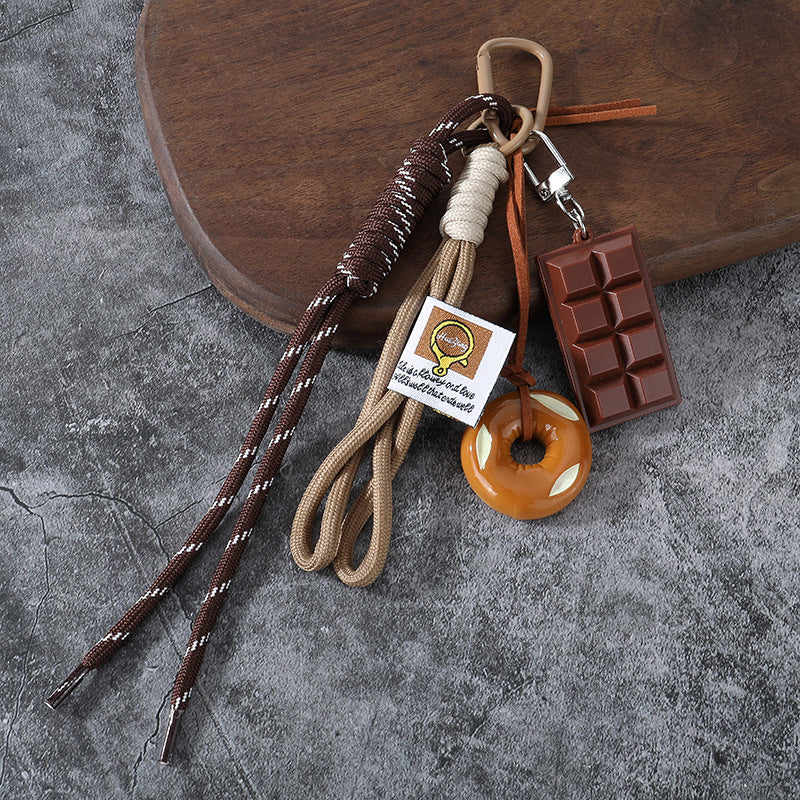 Brown Leather Bag Charms Boho MWK0107