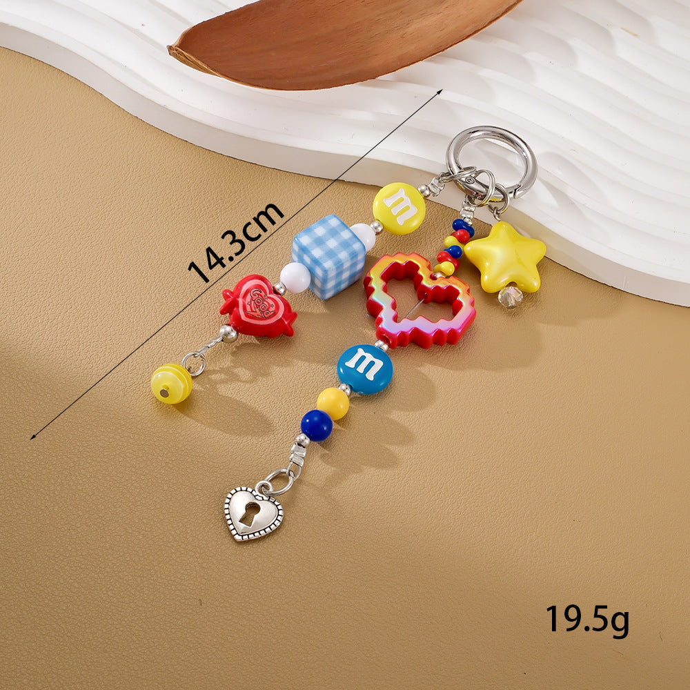 Multicolor Beaded Bag Charms Cute MWK0116