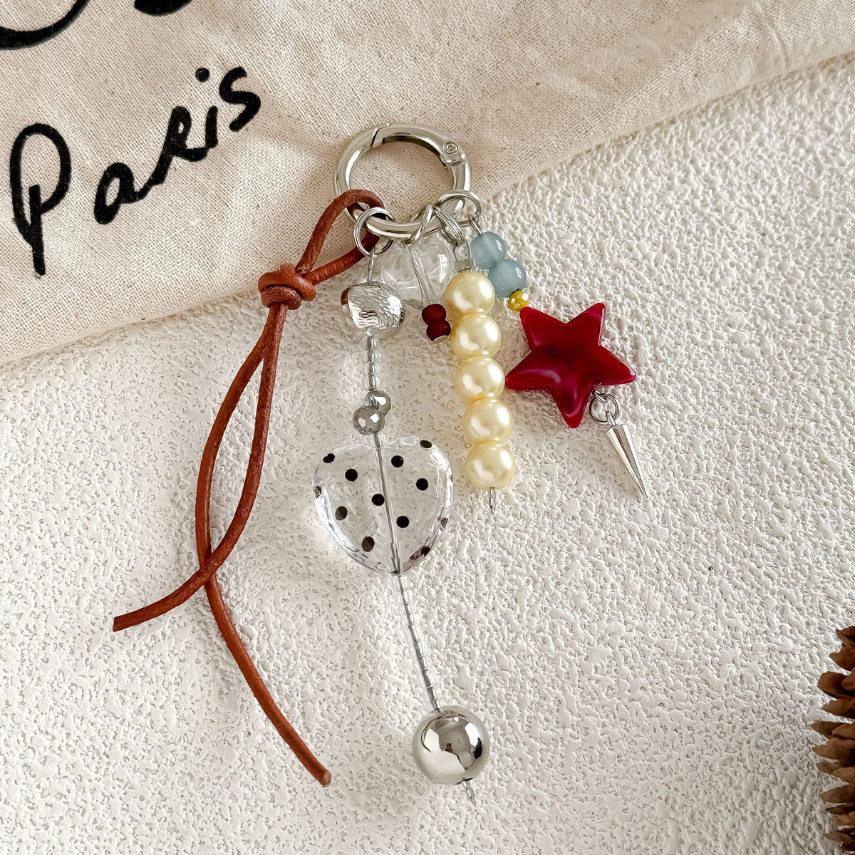 Red Pearl Star Bag Charms MWK0118