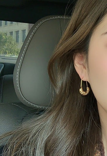 Textured Loop Hoop Earrings jlt11781