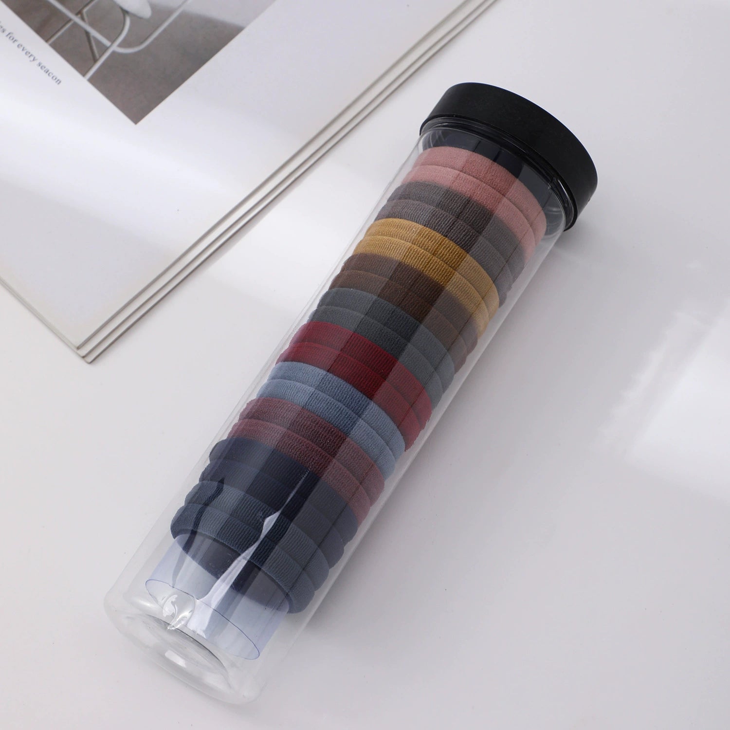 High-elastic Multicolor Matte Hair Tie Tube – Seamless No-Crease Elastic Bands(20 PCS)jlts0490