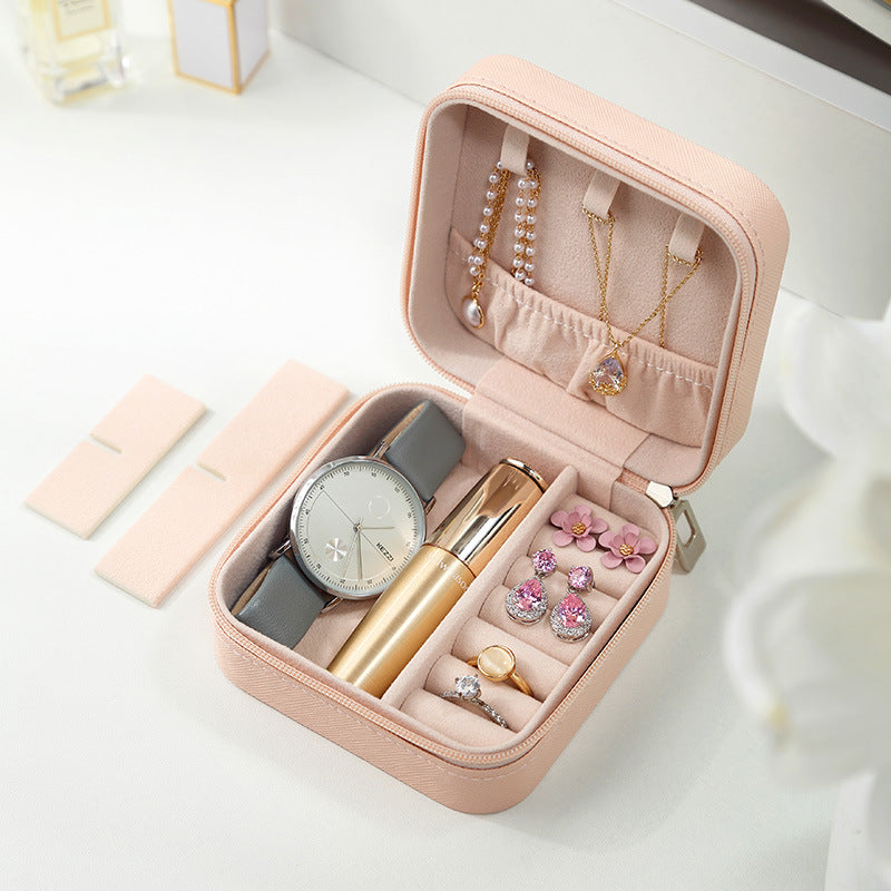 Travel Jewelry Organizer Case Compact Storage Box for Rings, Earring