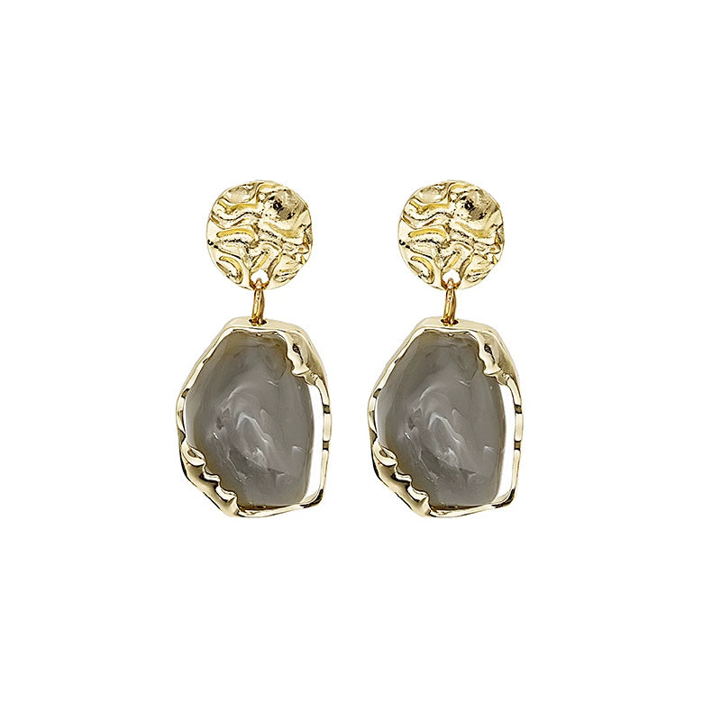 Resin marble grey earrings JLT11233