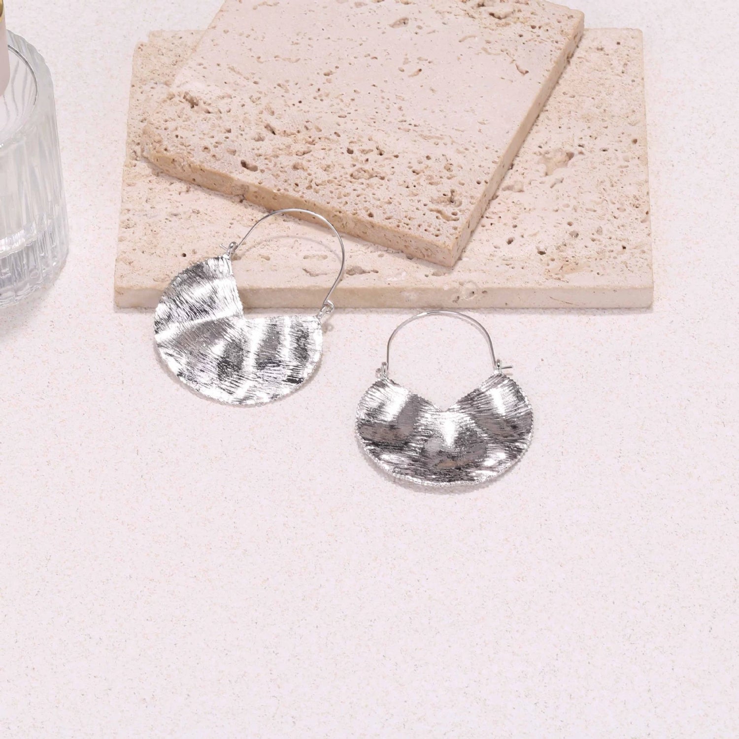 Silver Textured Statement Earring JLT11473
