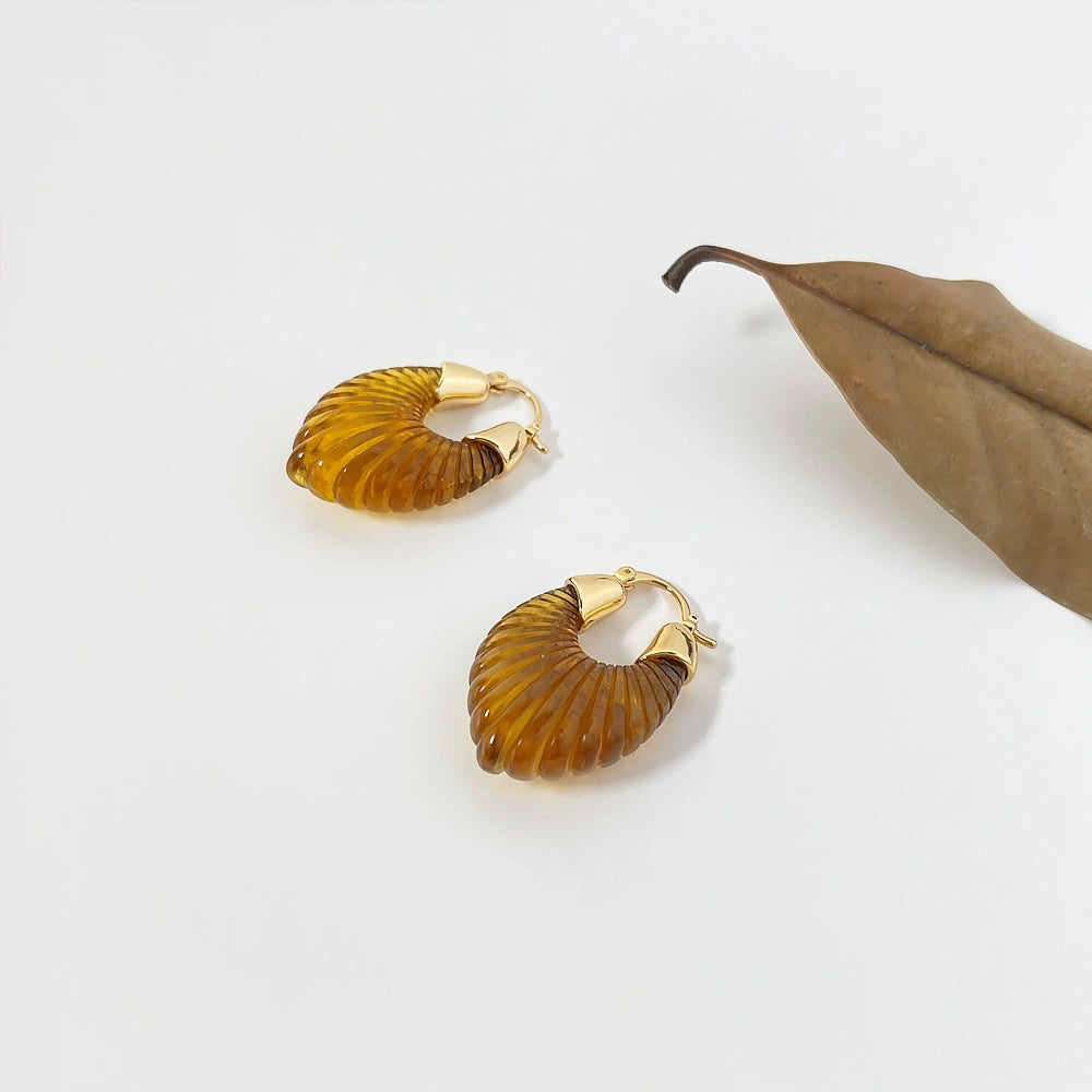 Amber Resin Hoop Earrings JLT11501
