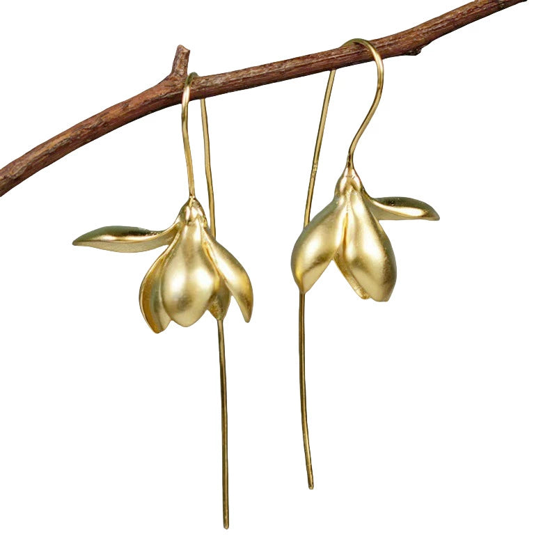 Golden Bloom Drop Earrings jlt11575