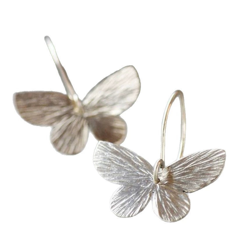 Silver Butterfly Dangle Earrings JLT11588