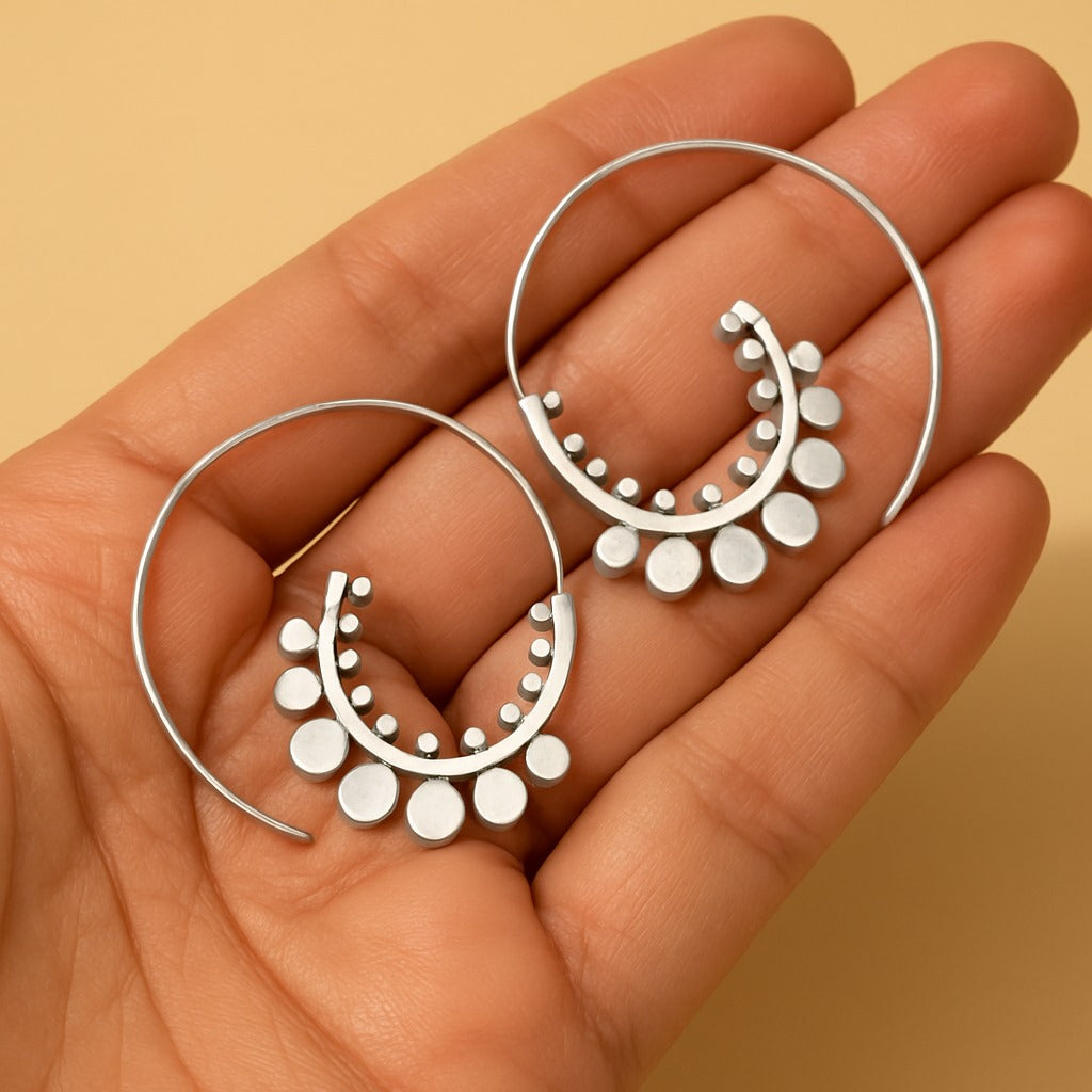 Boho Crescent Hoop Earrings jlt11592