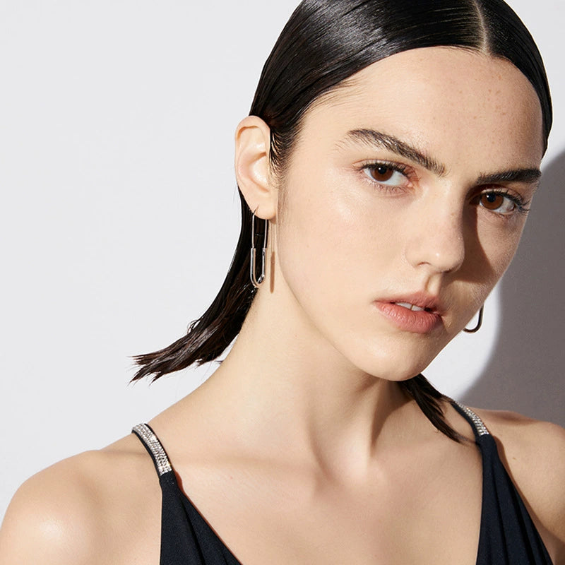 Minimalist Gold U-Shaped Drop Earrings JLT11662