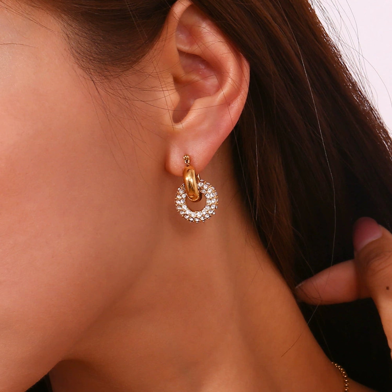 Loop Crystal Knot Hoop Earrings jlt11681